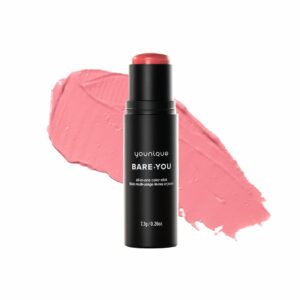 YOUNIQUE BARE·YOU all-in-one color stick – Playful Pink – a bright, cheerful pink with a dewy finish